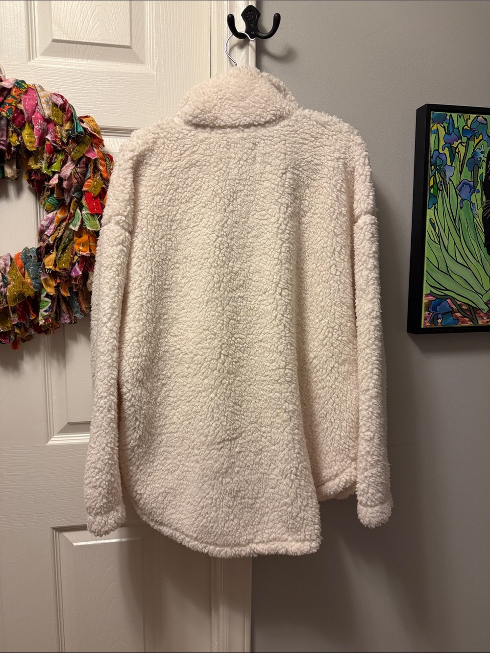 Lou & Grey Cream Sherpa Jacket with Pink Trim - Picture 5 of 5